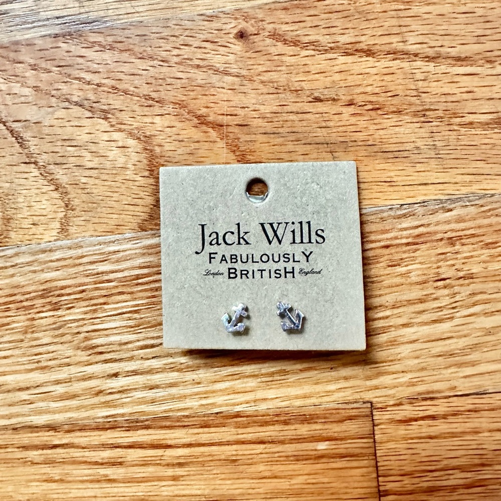 NEW Jack Wills Silver Anchor Studs